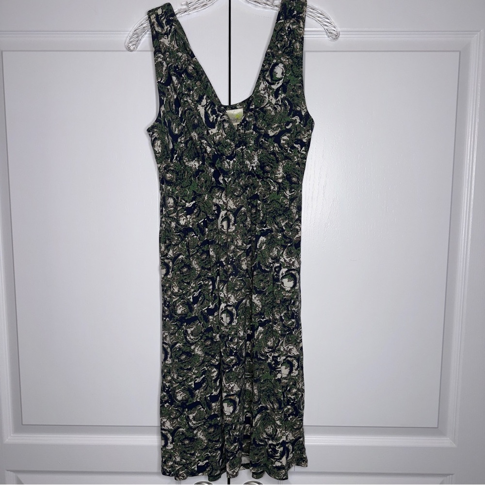 Porridge‎ Anthropologie Sleeveless Floral Midi Dress Women’s XS Green Blue